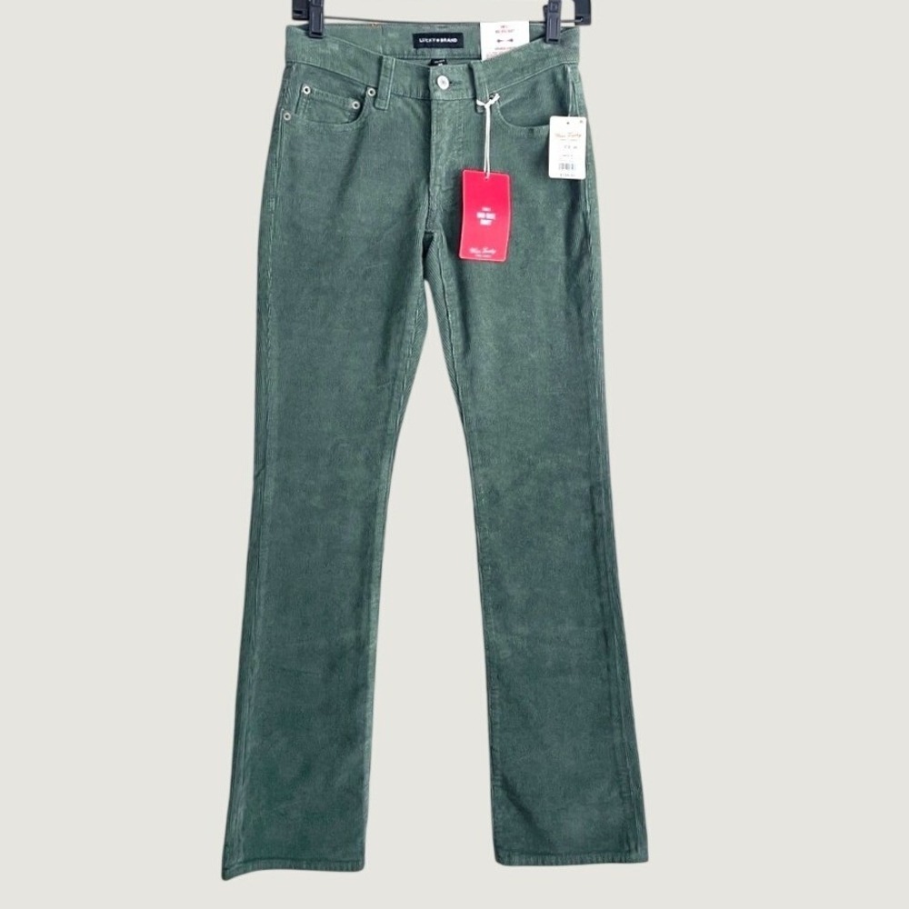 Lucky Brand Sweet Mid Rise Bootcut Corduroy Pants Fairytale Green 00/24R NEW
